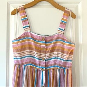 {Anthro} C + C California Pastel Striped Linen